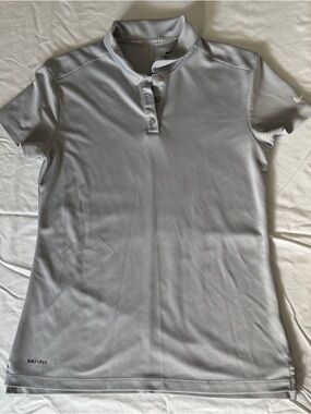 Women's Nike Golf Gray Dri-Fit Short Sleeve Polo Shirt - Size small
